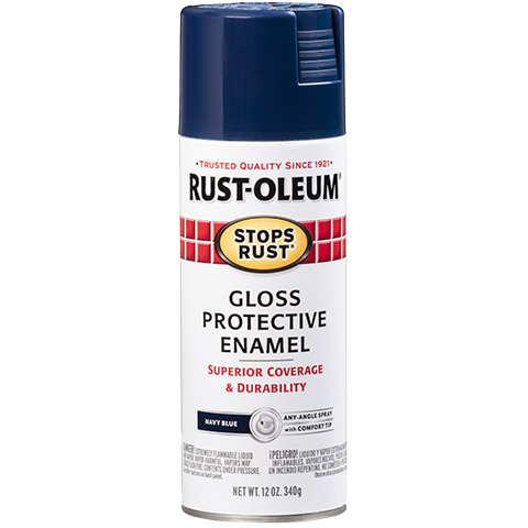RUST-OLEUM 12 OZ Stops Rust Protective Enamel Spray Paint - Gloss Navy Blue NAVY_BLUE