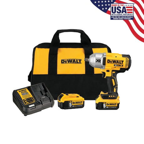 Dewalt 20V MAX XR High Torque 1/2 in. Impact Wrench w. Hog Ring Anvil Kit (5.0Ah)