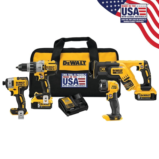 Dewalt 20V MAX XR Brushless 4 Tool Combo Kit