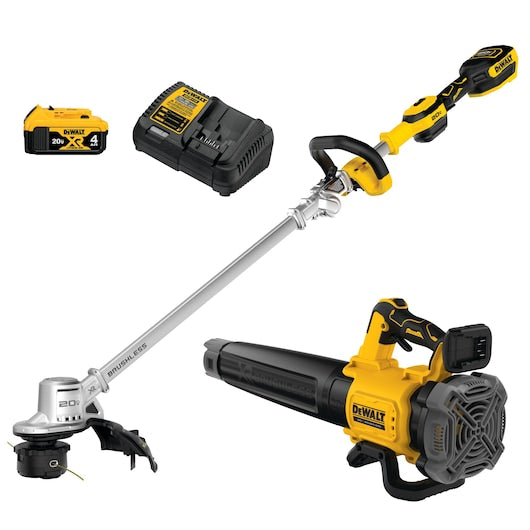 Dewalt 20V MAX XR Brushless 14 in Cordless Folding String Trimmer and Handheld Blower Combo Kit