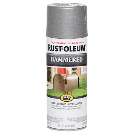 RUST-OLEUM 12 OZ Stops Rust Hammered Spray Paint - Silver SILVER