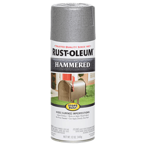 RUST-OLEUM 12 OZ Stops Rust Hammered Spray Paint - Silver SILVER
