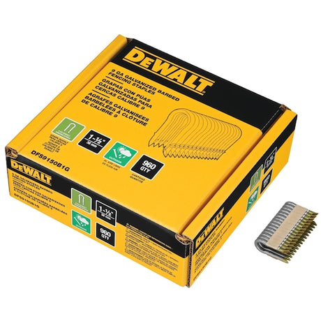 Dewalt 1-1/2 IN. 9 GA Galvanized Barbed Fencing Staples - 960 COUNT