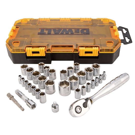 Dewalt 1/4 IN. and 3/8 IN. Drive Socket Set - 34 PIECE