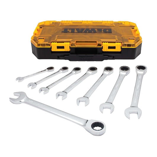 Dewalt Ratcheting SAE Combination Wrench Set - 8 PIECE