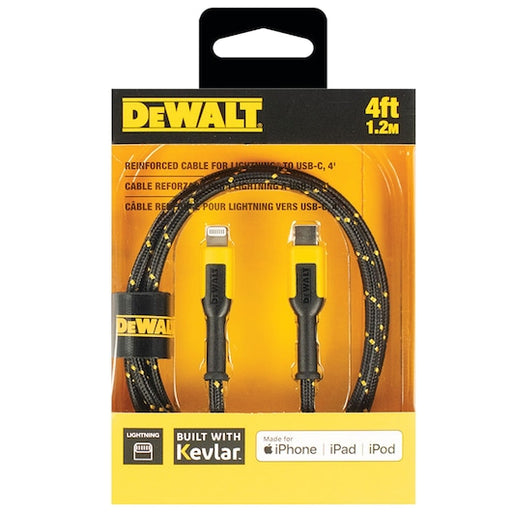 Dewalt 4ft Reinforced Cable for Lightning to USB-C