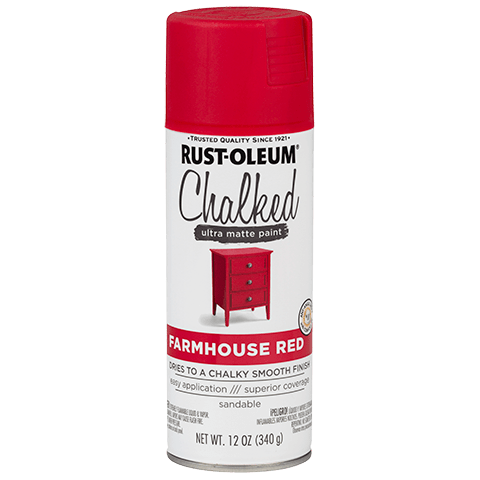 RUST-OLEUM 12 OZ Chalked Paint Ultra Matte Spray Paint - Farmhouse Red FARMHOUSE_RED