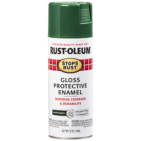 RUST-OLEUM 12 OZ Stops Rust Protective Enamel Spray Paint - Gloss Hunter Green HUNTER_GREEN