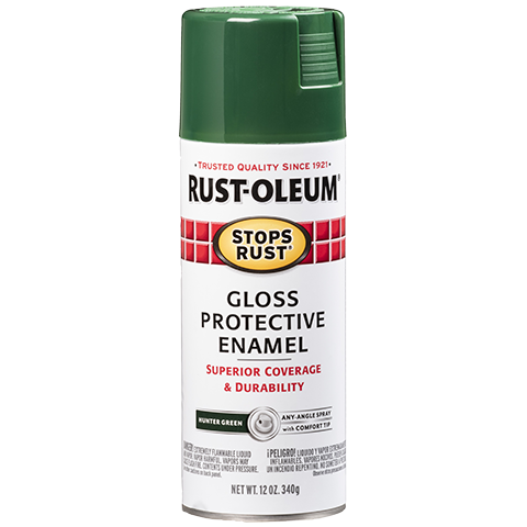 RUST-OLEUM 12 OZ Stops Rust Protective Enamel Spray Paint - Gloss Hunter Green HUNTER_GREEN