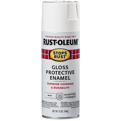 RUST-OLEUM 12 OZ Stops Rust Protective Enamel Spray Paint - Gloss White WHITE