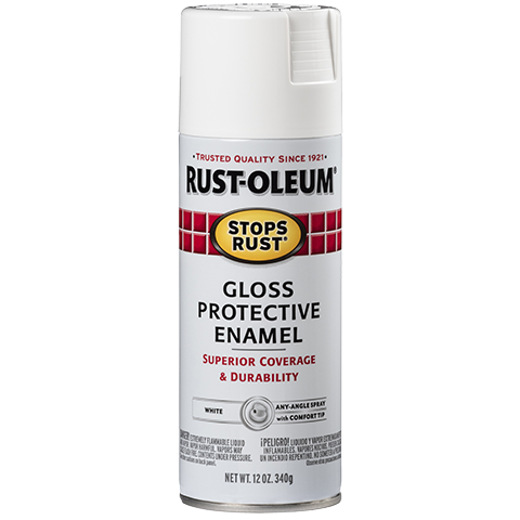 RUST-OLEUM 12 OZ Stops Rust Protective Enamel Spray Paint - Gloss White WHITE