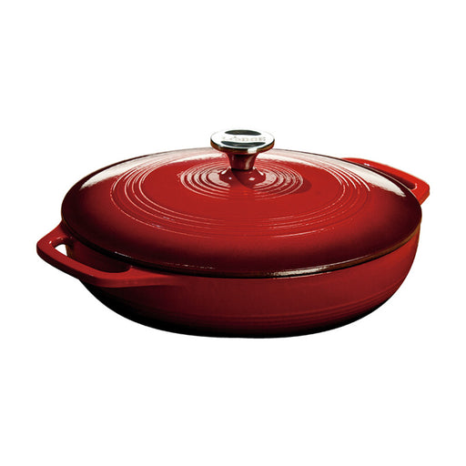 LODGE MANUFACTURING ENAMEL COVERED CASSEROLE RED