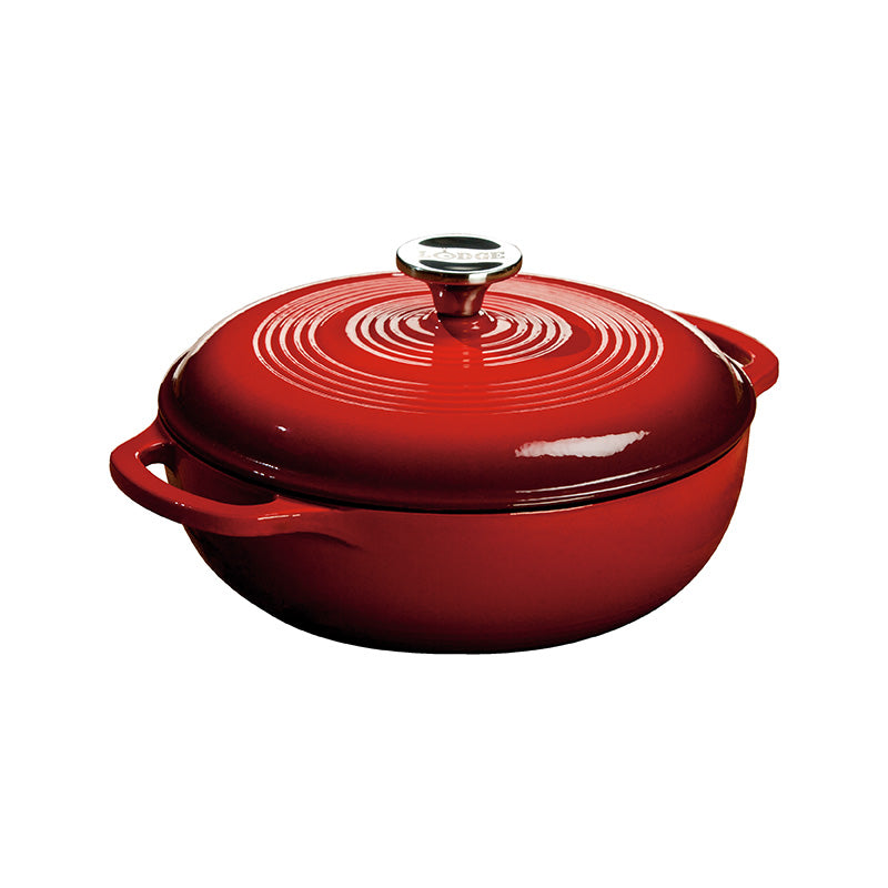 LODGE MANUFACTURING ENAMEL DUTCH OVEN RED