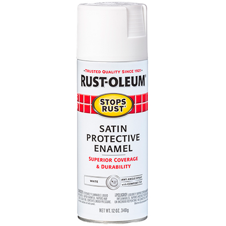 RUST-OLEUM 12 OZ Stops Rust Protective Enamel Spray Paint -Satin White WHITE