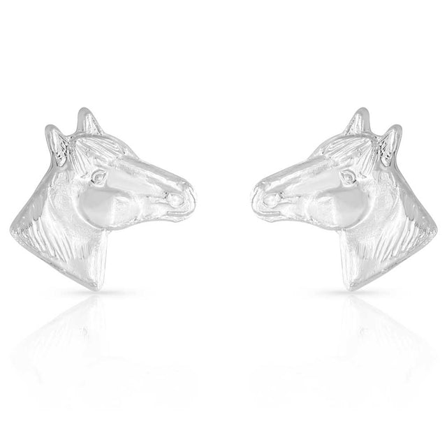 Montana Silversmiths Little Silver Horse Head Earrings