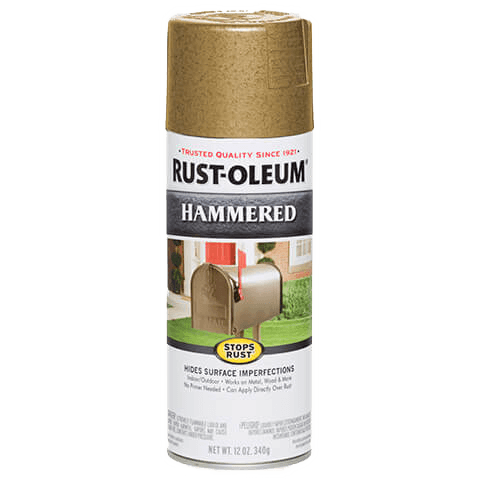 RUST-OLEUM 12 OZ Stops Rust Hammered Spray Paint - Gold GOLD 