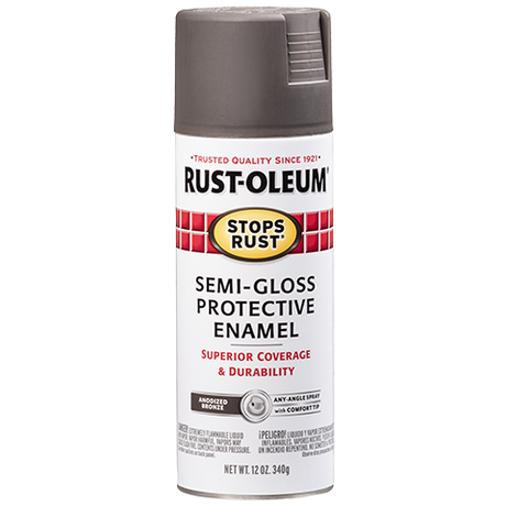 RUST-OLEUM 12 OZ Stops Rust Protective Enamel Spray Paint - Semi-Gloss Anodized Bronze