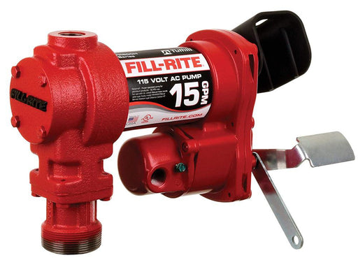 Fill-rite 15 Gpm 115 V Ac Non-automatic Shut-off Fuel Transfer Pump With Manual Nozzle