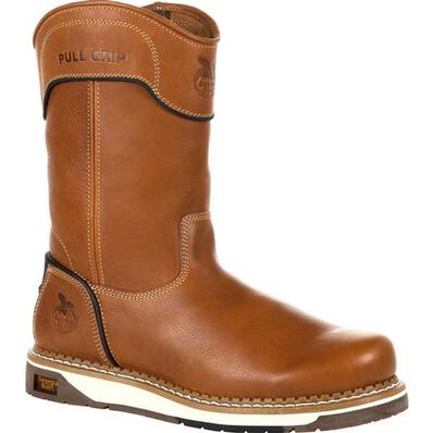 Georgia Boot AMP LT Wedge Pull-On Work Boot, Mens BROWN