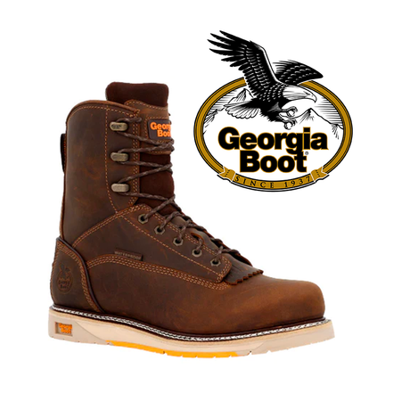 Georgia Boot AMP LT Wedge Waterproof Work Boot, Mens BROWN