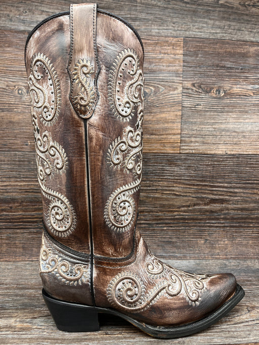 Corral Boots Brown Embroidery and Studs BROWN