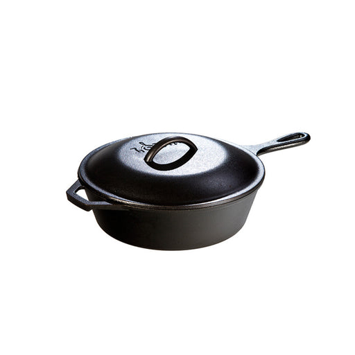 LODGE MANUFACTURING 3 QUART CAST IRON COVERED DEEP SKILLET