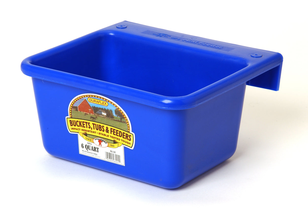 Miller MFG 6 Quart Plastic Mini Feeder BLUE