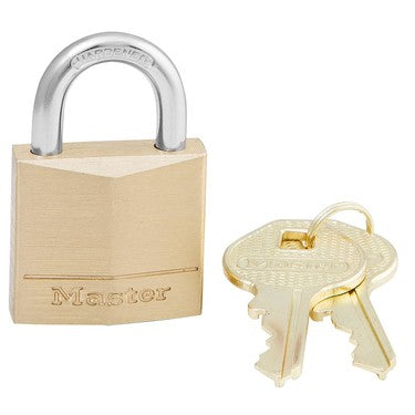 Master Lock Solid Body Padlock, Brass, 1-3/16in