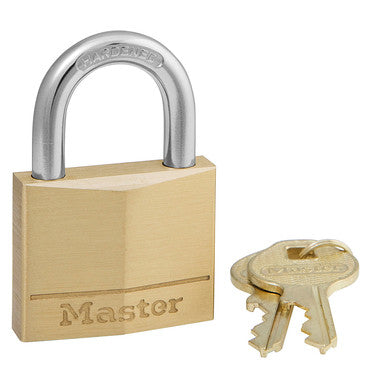 Master Lock Solid Body Padlock, Brass, 1-9/16in