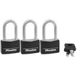 Master Lock Solid body Padlock, Covered, 1-9/16in, 1-1/2in Shackle, 3 pack