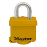 Master Lock Laminated Padlock, 1-9/16in, Yellow Covered YELLOW