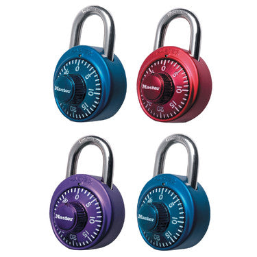 Master Lock Combination Lock, 1-7/8in, Assorted Colors