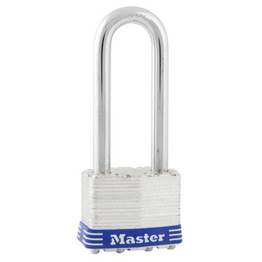 Master Lock Laminated Pin Tumbler Padlock, 2-1/2in Shackle