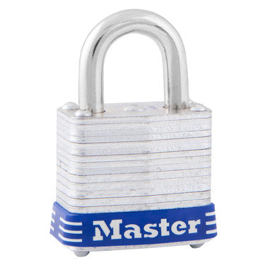 Master Lock Laminated Padlock, Steel Pin Tumbler, 1-1/8in Wide