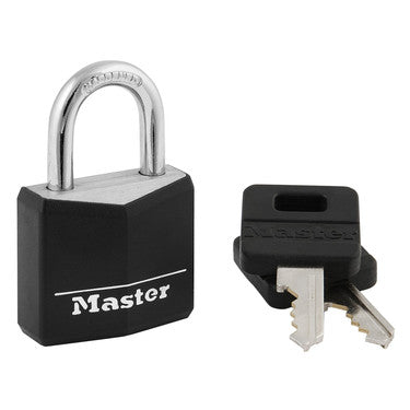 Master Lock Solid Body Padlock, Covered, 1-3/16in BRASS