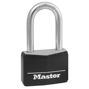 Master Lock Solid body Padlock, Covered, 1-9/16in, 1-1/2in Shackle