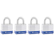 Master Lock Laminated Padlock, 1-9/16in, 4 pack
