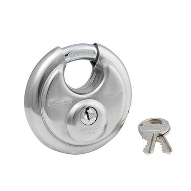 Master Lock Stainless Steel Discus Padlock, 2-3/4in Wide