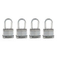 Master Lock Laminated Padlock, 1-1/2in Shackle, 4 pack