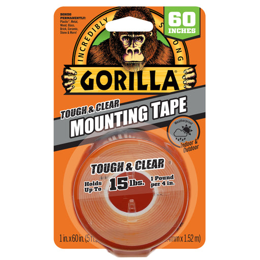 Gorilla Glue 1 in. X 60 in. Tough & Clear Double Sided Mounting Tape CLEAR