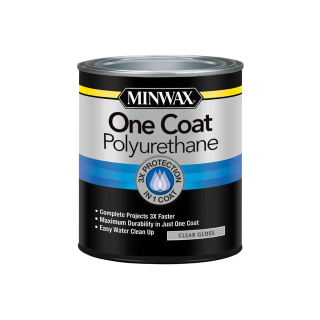 Minwax One Coat Polyurethane Finish QUART - GLOSS - CLEAR / GLOSS