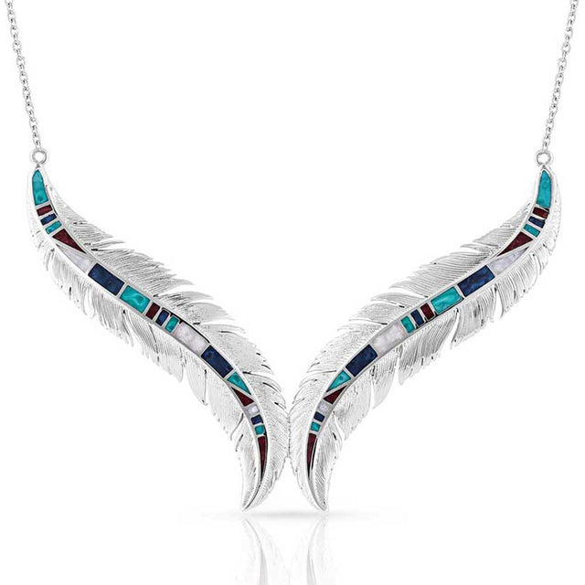 Montana Silversmiths Breaking Trail Feather Necklace