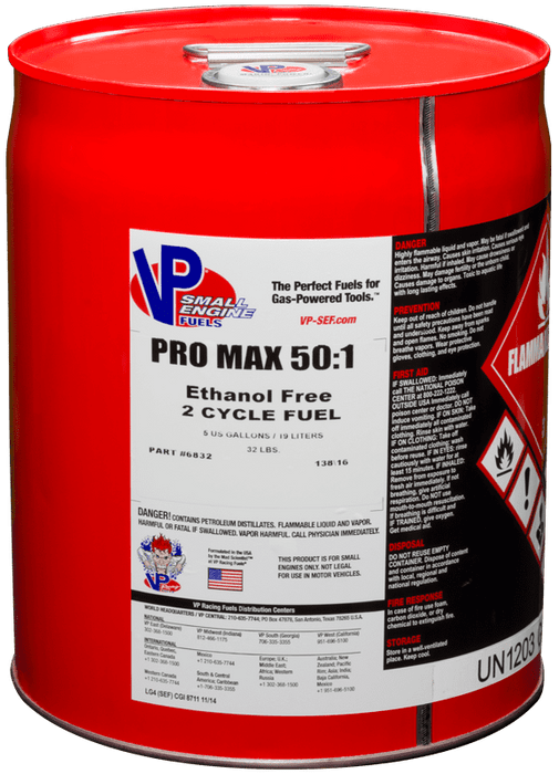 Vp Racing Promax 50:1 (97 Octane) Premix 2 Cycle Fuel For Small Engines - 5 Gallon