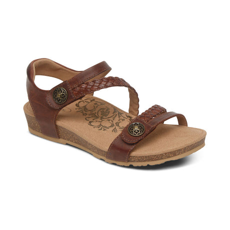 AETREX Women's Jillian Braided Quarter Strap Sandal Walnut /  / M