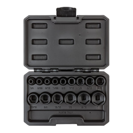 Tekton 3/8 Inch Drive 6-Point Impact Socket Set, 15-Piece (1/4-1 in.) - Case