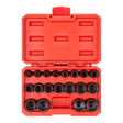 Tekton 3/8 Inch Drive 6-Point Impact Socket Set, 19-Piece (6-24 mm) - Case