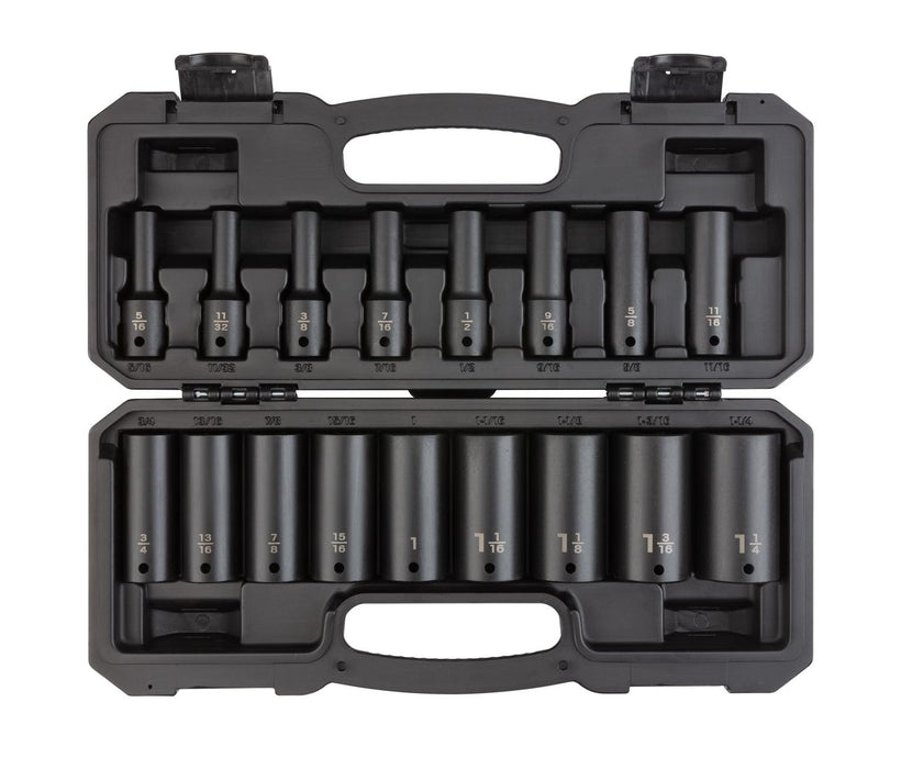 Tekton 1/2 Inch Drive Deep 6-Point Impact Socket Set, 17-Piece (5/16 - 1-1/4 in.) 1/2_DR