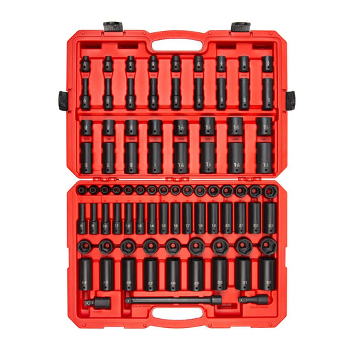 Tekton 1/2 Inch Drive 6-Point Impact Socket Set, 87-Piece (5/16 - 1-1/4 in., 8-32 mm)