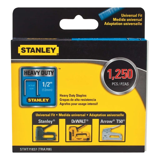 Stanley Tools 1,250 Piece 1/2 in Heavy Duty Narrow Crown Staples