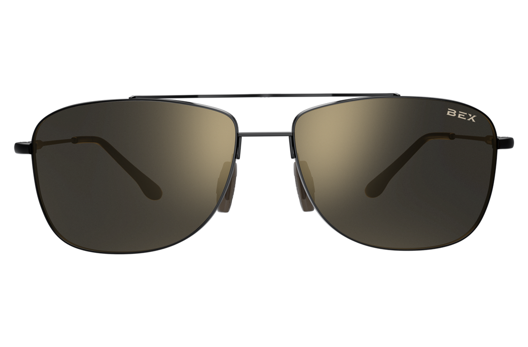 BEX Draeklyn Sunglasses Black / Brown (silver flash)